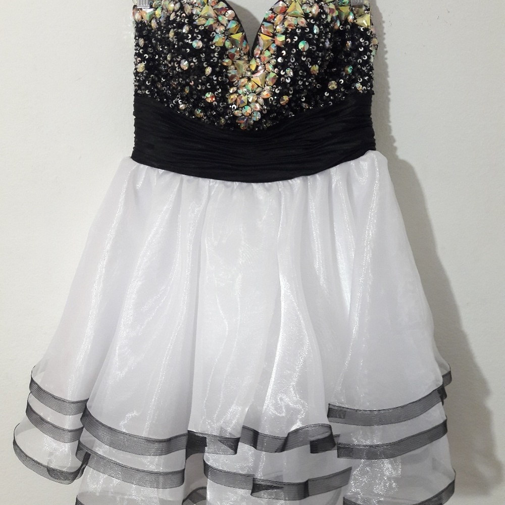 Girls Women Strapless Mini Party Prom Dress